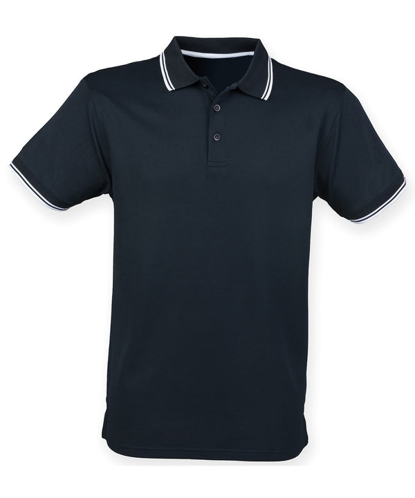 Henbury Double Tipped Coolplus® Polo Shirt - Navy/White