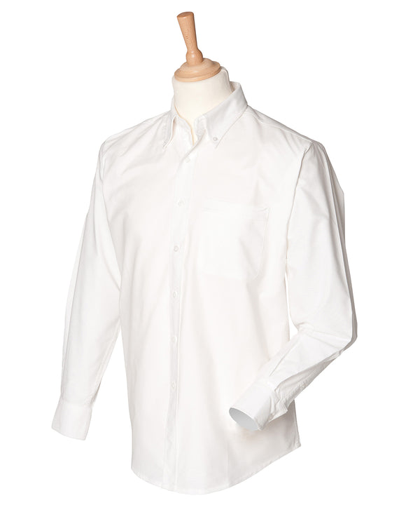 Henbury Long Sleeve Classic Oxford Shirt - White*