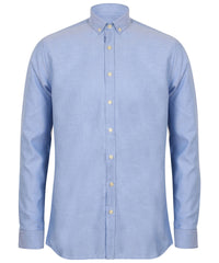 Henbury Modern Long Sleeve Oxford Shirt - Blue