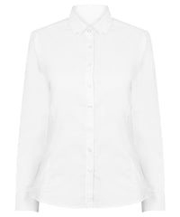Henbury Women's Modern Long Sleeve Oxford Shirt - White