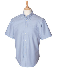 Henbury Short Sleeve Classic Oxford Shirt - Blue*