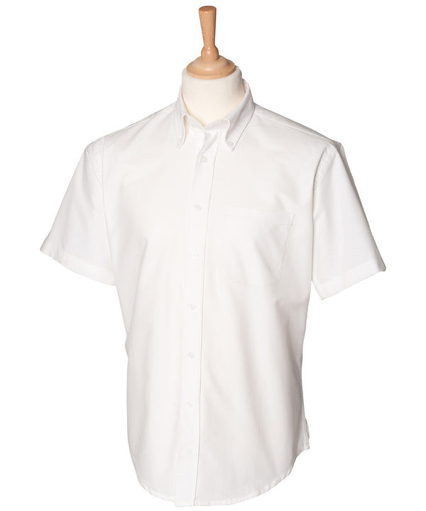 Henbury Short Sleeve Classic Oxford Shirt - White*