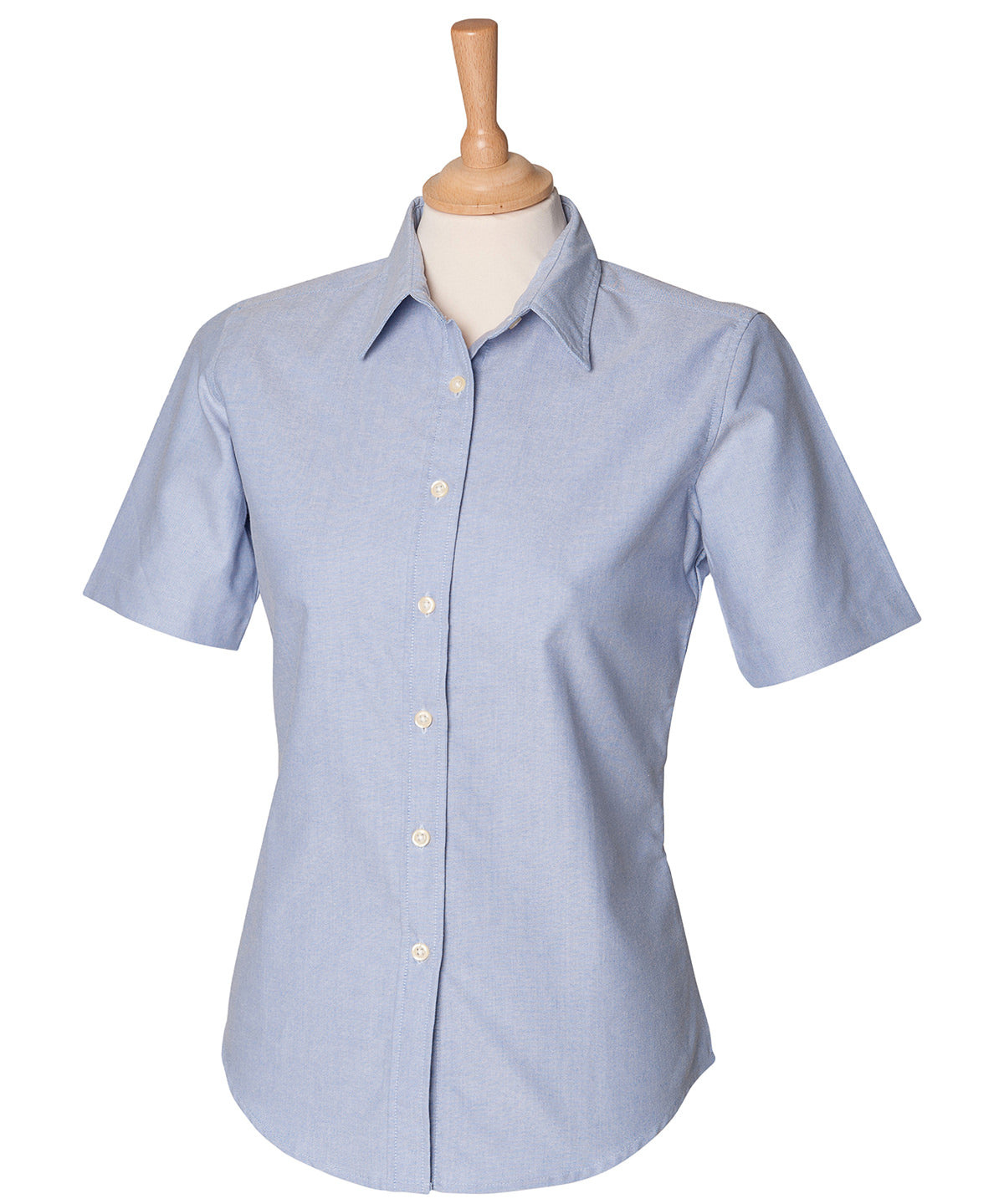 Henbury Women's Short Sleeve Classic Oxford Shirt - Blue*