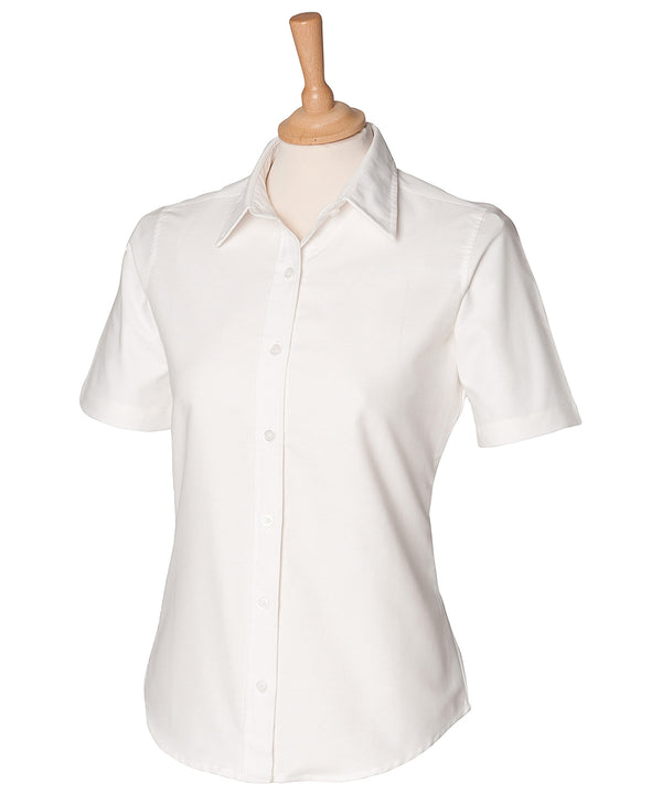 Henbury Women's Short Sleeve Classic Oxford Shirt - White*