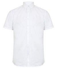 Henbury Modern Short Sleeve Oxford Shirt - White