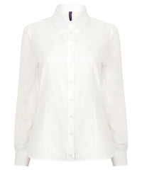 Henbury Women's Wicking Antibacterial Long Sleeve Shirt - White