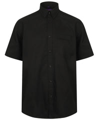 Henbury Wicking Antibacterial Short Sleeve Shirt - Black
