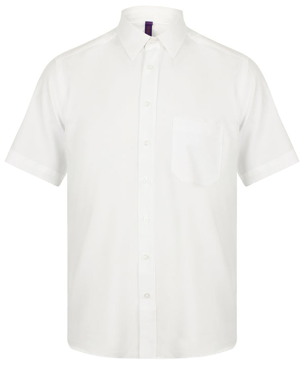 Henbury Wicking Antibacterial Short Sleeve Shirt - White