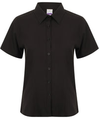 Henbury Women's Wicking Antibacterial Short Sleeve Shirt - Black