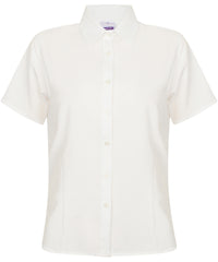 Henbury Women's Wicking Antibacterial Short Sleeve Shirt - White