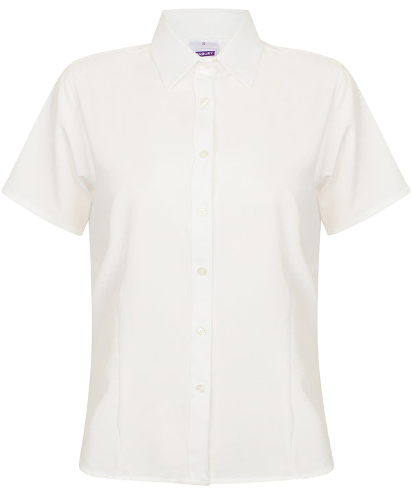 Henbury Women's Wicking Antibacterial Short Sleeve Shirt - White