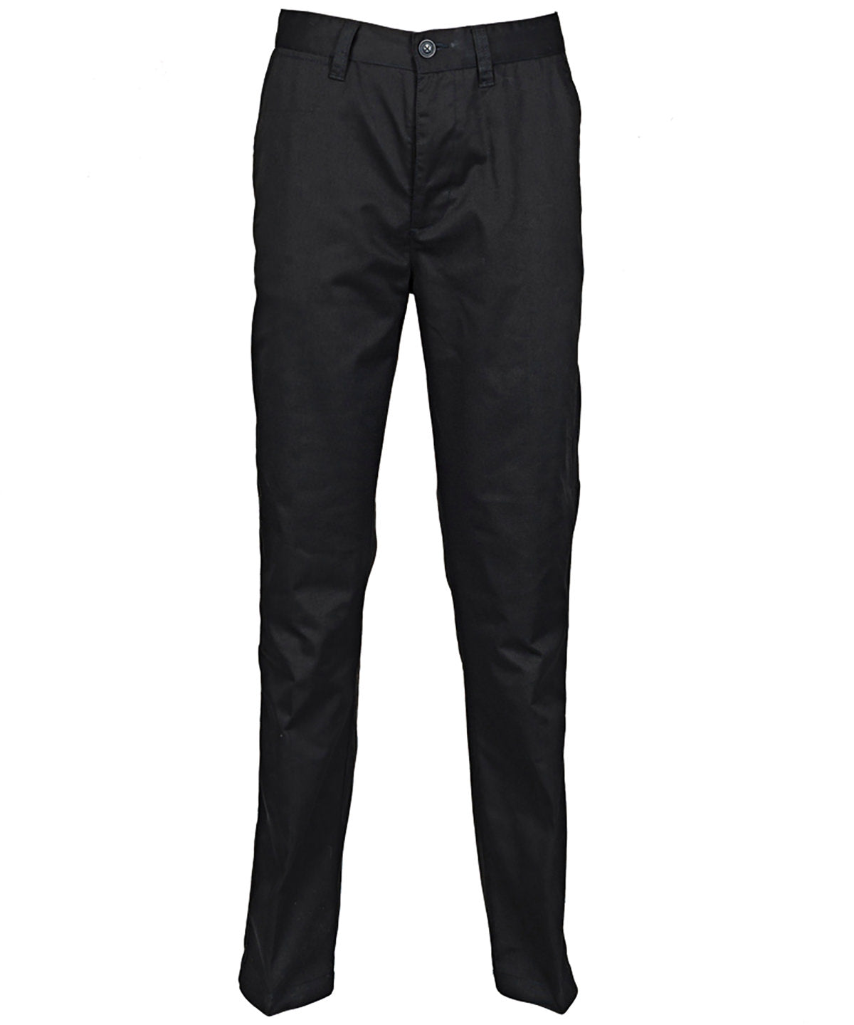 Henbury 65/35 Flat Fronted Chino Trousers - Black