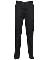 Henbury 65/35 Flat Fronted Chino Trousers - Black