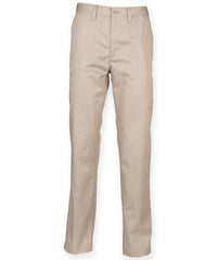 Henbury 65/35 Flat Fronted Chino Trousers - Stone