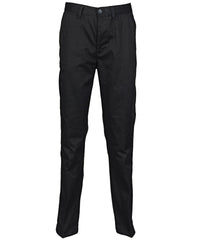 Henbury Women's 65/35 Flat Fronted Chino Trousers - Black