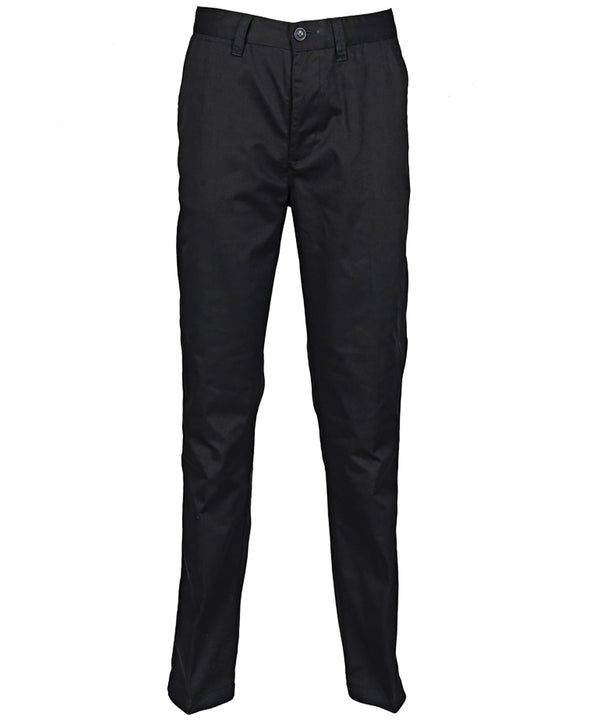 Henbury Women's 65/35 Flat Fronted Chino Trousers - Black
