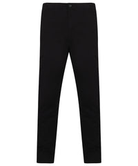 Henbury Stretch Chinos with Flex Waistband - Black