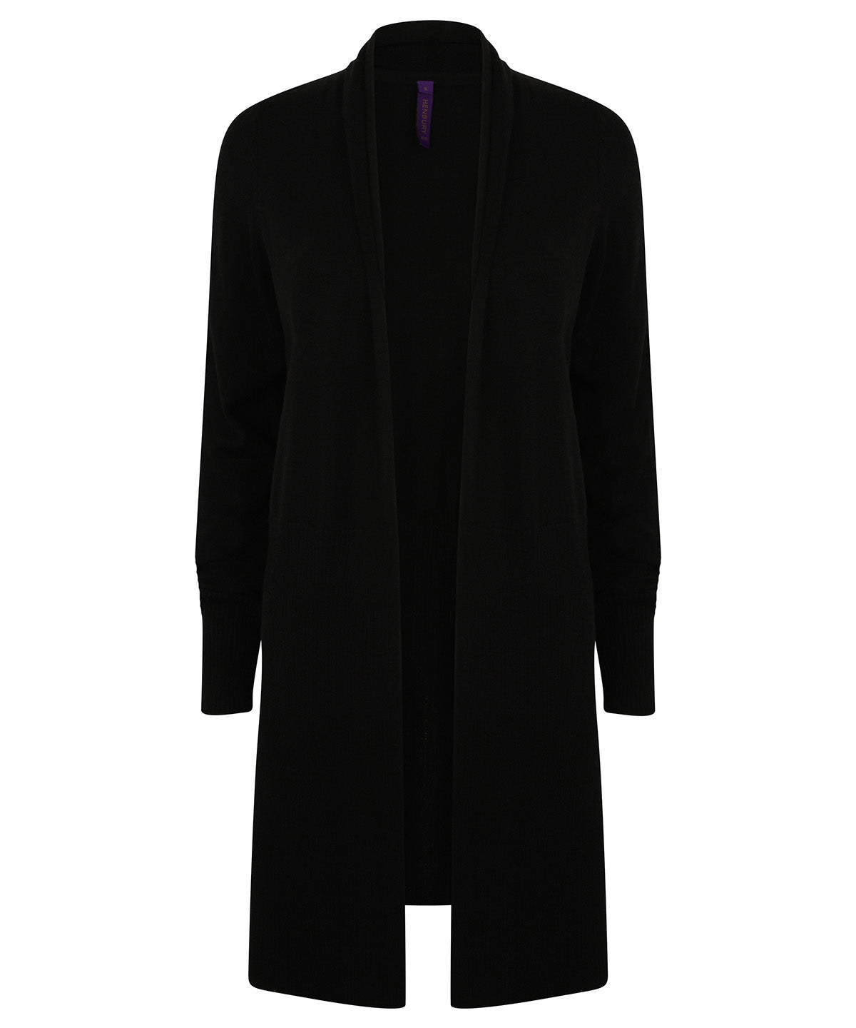 Henbury Women's Longline Open Cardigan - Black