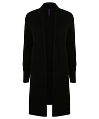 Henbury Women's Longline Open Cardigan - Black