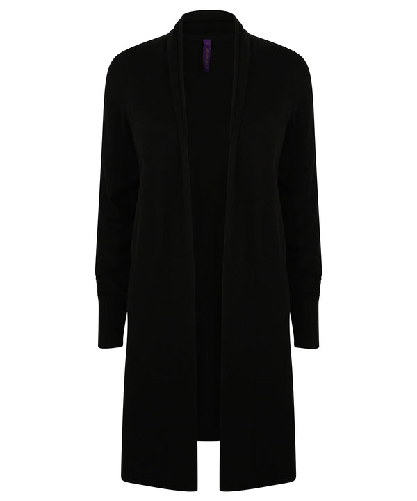 Henbury Women's Longline Open Cardigan - Black