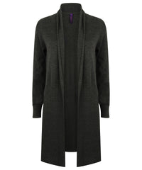 Henbury Women's Longline Open Cardigan - Grey Marl