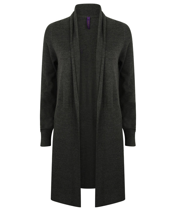Henbury Women's Longline Open Cardigan - Grey Marl