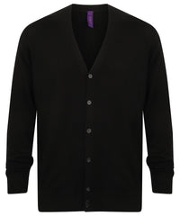 Henbury V-button Cardigan - Black
