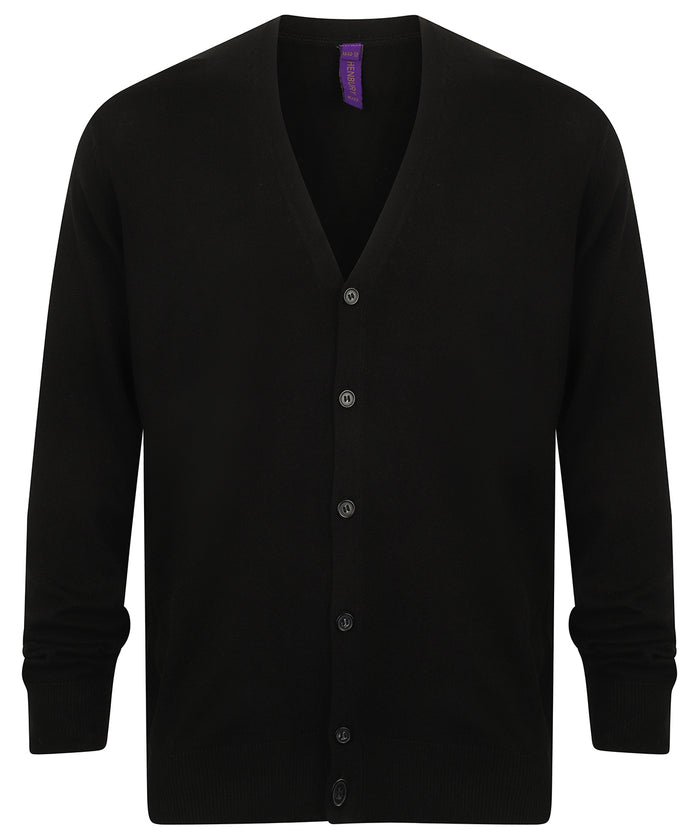 Henbury V-button Cardigan - Black