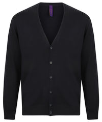 Henbury V-button Cardigan - Navy