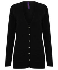 Henbury Women's V-button Cardigan - Black