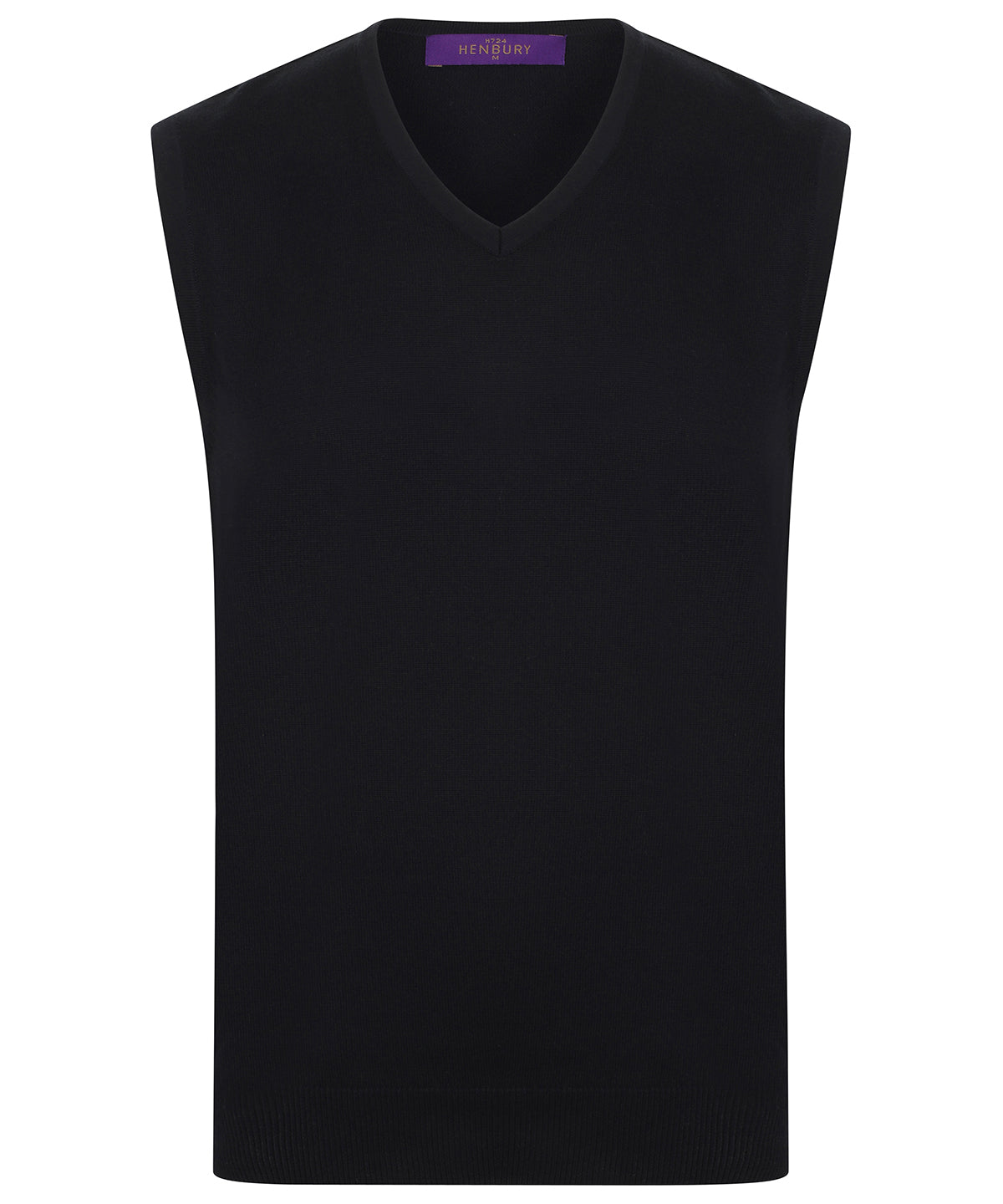 Henbury Sleeveless V-neck Jumper - Black
