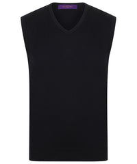 Henbury Sleeveless V-neck Jumper - Black