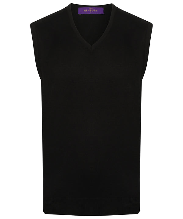 Henbury Sleeveless V-neck Jumper - Navy