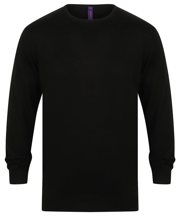 Henbury Crew Neck Jumper - Black