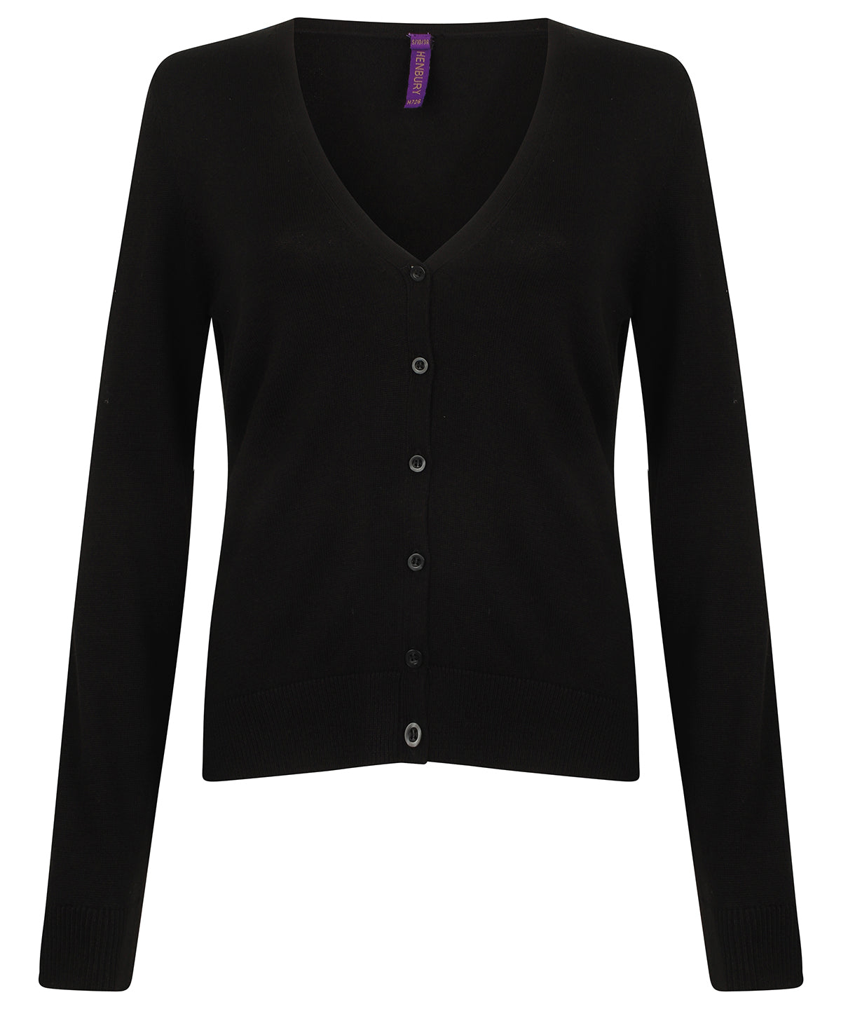 Henbury Women's V-neck Cardigan - Black