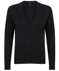 Henbury Women's V-neck Cardigan - Navy