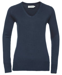 Russell Athletic Women's V-neck Knitted Sweater - French Navy