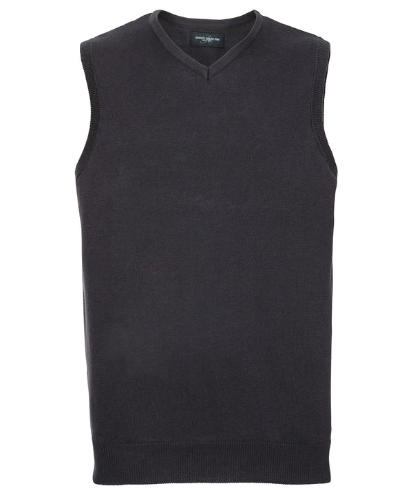 Russell Athletic V-neck Sleeveless Knitted Sweater - Charcoal Marl