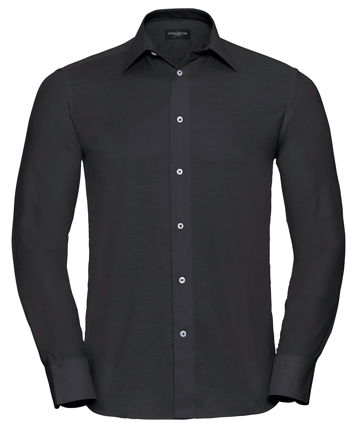 Russell Athletic Long Sleeve Easycare Tailored Oxford Shirt - Black