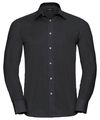 Russell Athletic Long Sleeve Easycare Tailored Oxford Shirt - Black
