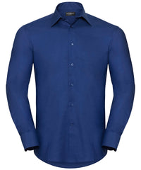Russell Athletic Long Sleeve Easycare Tailored Oxford Shirt - Bright Royal