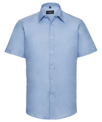 Russell Athletic Short Sleeve Easycare Tailored Oxford Shirt - Oxford Blue