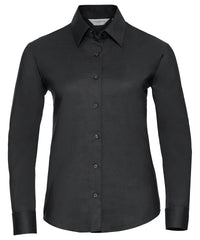 Russell Athletic Women's Long Sleeve Easycare Oxford Shirt - Black