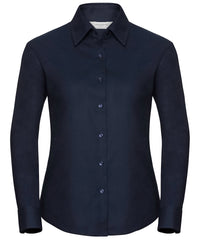 Russell Athletic Women's Long Sleeve Easycare Oxford Shirt - Bright Navy