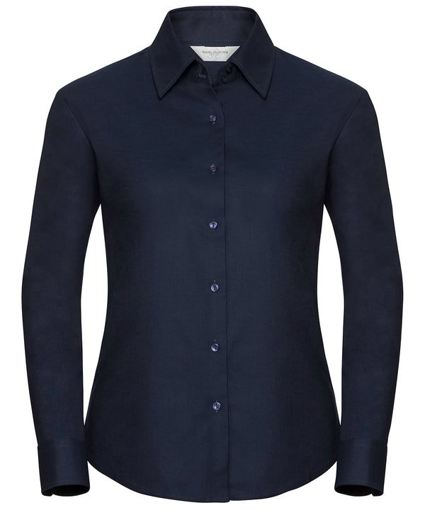 Russell Athletic Women's Long Sleeve Easycare Oxford Shirt - Bright Navy