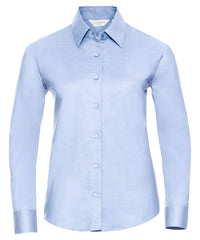 Russell Athletic Women's Long Sleeve Easycare Oxford Shirt - Oxford Blue