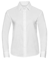 Russell Athletic Women's Long Sleeve Easycare Oxford Shirt - White