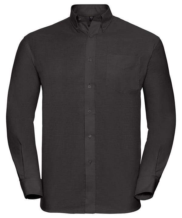 Russell Athletic Long Sleeve Easycare Oxford Shirt - Black