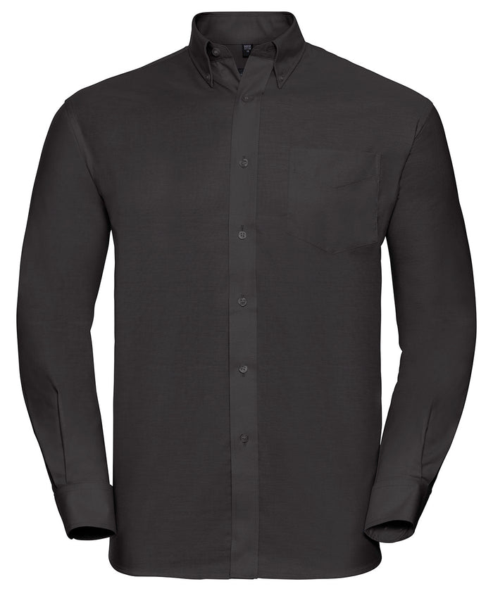 Russell Athletic Long Sleeve Easycare Oxford Shirt - Black