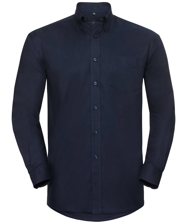Russell Athletic Long Sleeve Easycare Oxford Shirt - Bright Navy